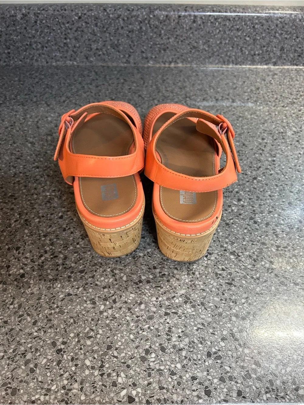 Fitflop Orange Woven Cork Platform Sandals